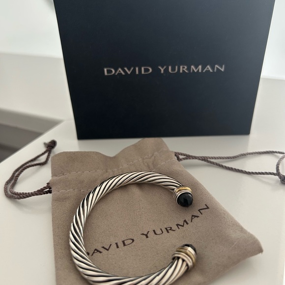 David Yurman Silver and Black Cable Bracelet